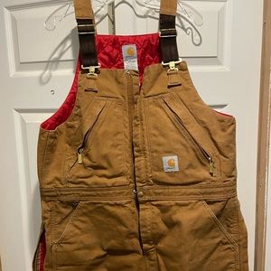 MENS CARHARTT LOOSE FIT FIRM DUCK INSULATED BIBERALL